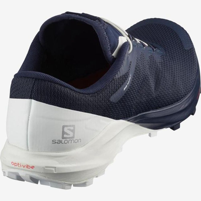 Navy Salomon SENSE 4 PRO Women's Trail Running Shoes | AE-203MKJA