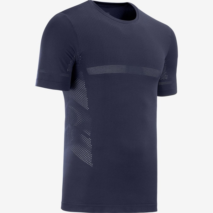 Navy Salomon SENSE SEAMLESS M Short Sleeve Men's T Shirts | AE-571HWDY