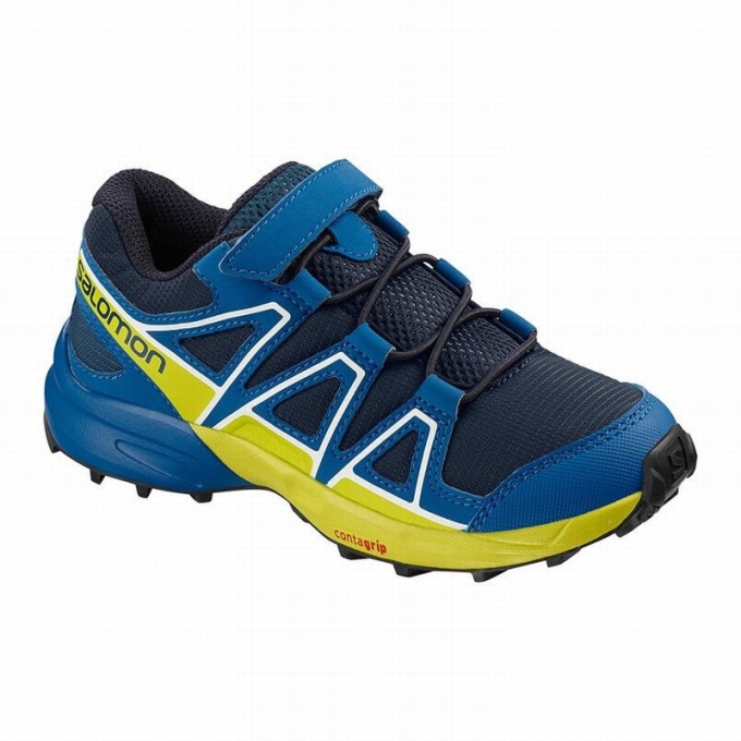 Navy Salomon SPEEDCROSS Kids\' Trail Running Shoes | AE-859ODZW