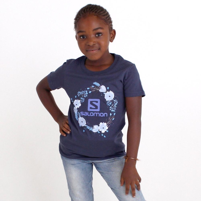 Navy Salomon SPRING SS G Kids' T Shirts | AE-981LHIA