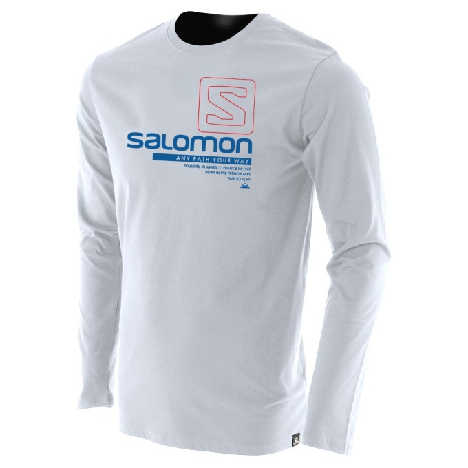 Navy Salomon TRAIL LS M Men's T Shirts | AE-415RCTO