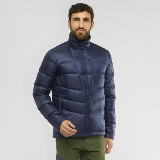 Navy Salomon TRANSITION DOWN M Men's Jackets | AE-257PWLR