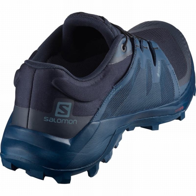 Navy Salomon WILDCROSS GTX Men's Trail Running Shoes | AE-085LUCJ