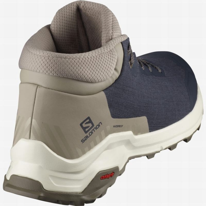 Navy Salomon X REVEAL CHUKKA CLIMASALOMON WATERPROOF Men's Winter Boots | AE-219UEXF