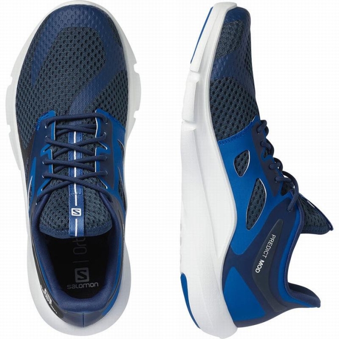 Navy / White Salomon PREDICT MOD Men's Road Running Shoes | AE-319SDZQ