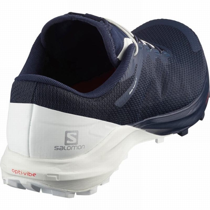 Navy / White Salomon SENSE PRO 4 Women's Trail Running Shoes | AE-651LCPM