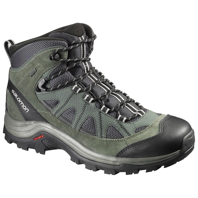 Olive / Black Salomon AUTHENTIC LTR GTX Men\'s Hiking Boots | AE-749SAYE