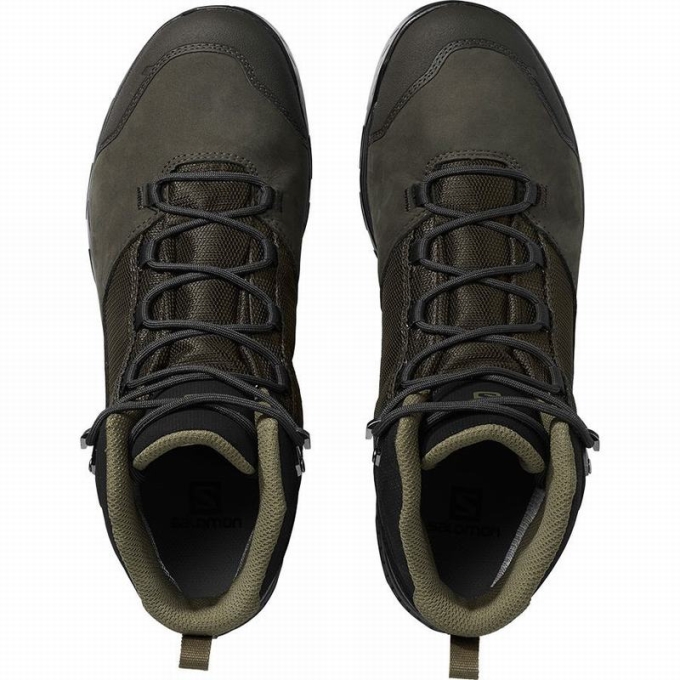 Olive / Black Salomon OUTWARD GORE-TEX Men's Hiking Boots | AE-759KPWQ