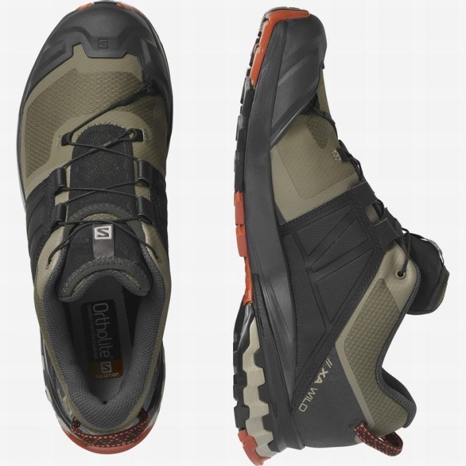 Olive / Black Salomon XA WILD Men's Trail Running Shoes | AE-650PEFV