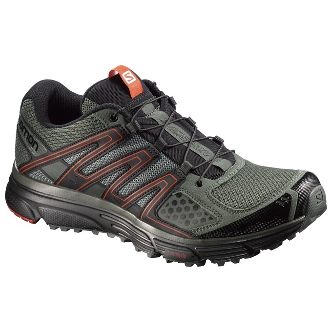 Olive / Black Salomon X-MISSION 3 Men\'s Trail Running Shoes | AE-402XTHC