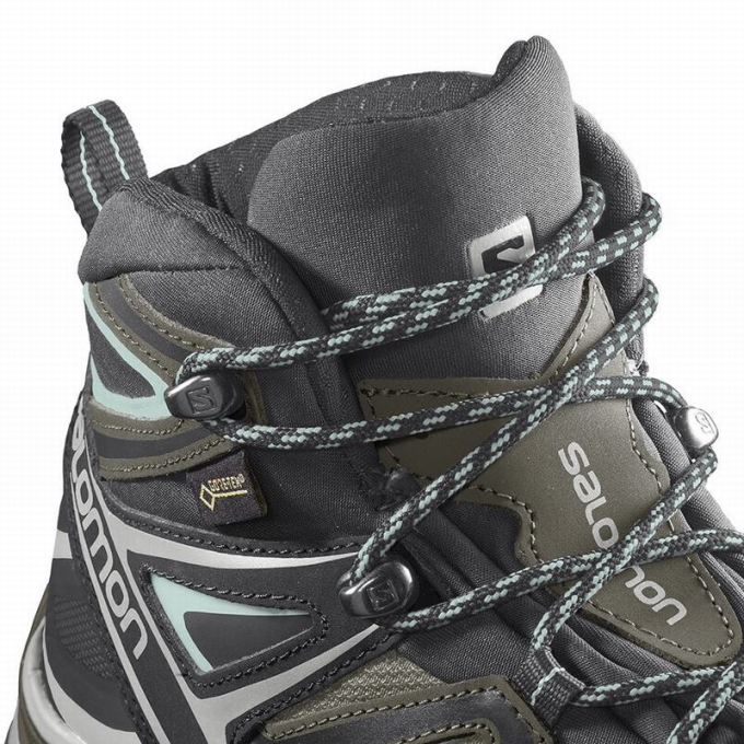 Olive / Black Salomon X ULTRA 3 MID GORE-TEX Women's Hiking Boots | AE-695NHFS