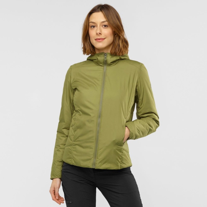 Olive Green Salomon OUTRACK INSULATED Women\'s Jackets | AE-874CHWN