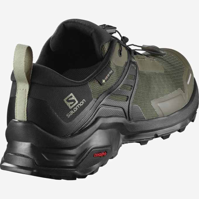 Olive Green Salomon X RAISE GORE-TEX Men's Hiking Shoes | AE-874RFXC