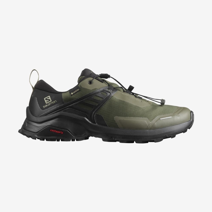 Olive Green Salomon X RAISE GORE-TEX Men\'s Hiking Shoes | AE-874RFXC