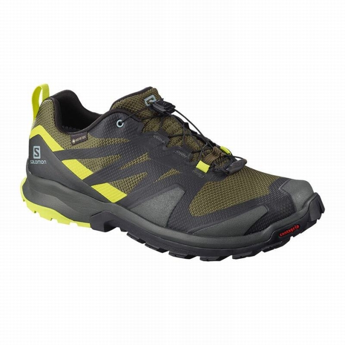 Olive / Light Yellow Salomon XA ROGG GTX Men\'s Hiking Shoes | AE-201TLSK