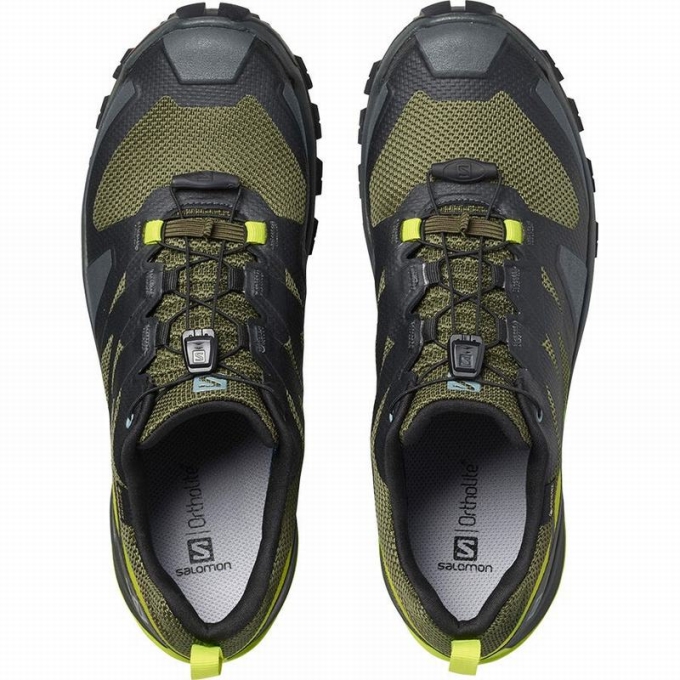 Olive / Light Yellow Salomon XA ROGG GTX Men's Trail Running Shoes | AE-619OHMN