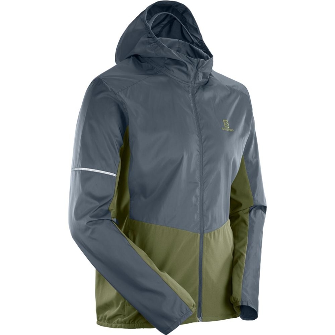 Olive Salomon AGILE FZ M Men's Jackets | AE-967YXNP