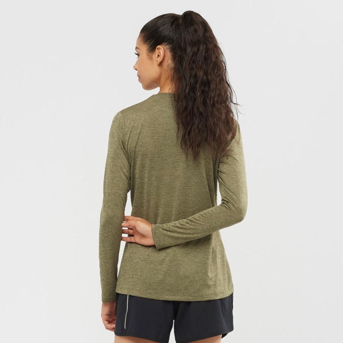 Olive Salomon AGILE Long Sleeve Women's T Shirts | AE-649GSOT