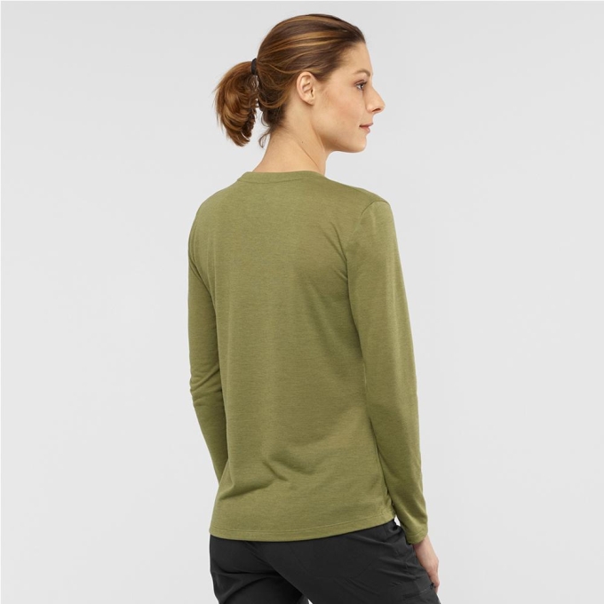 Olive Salomon COMET CLASSIC LS W Women's Midlayers | AE-547SEJZ