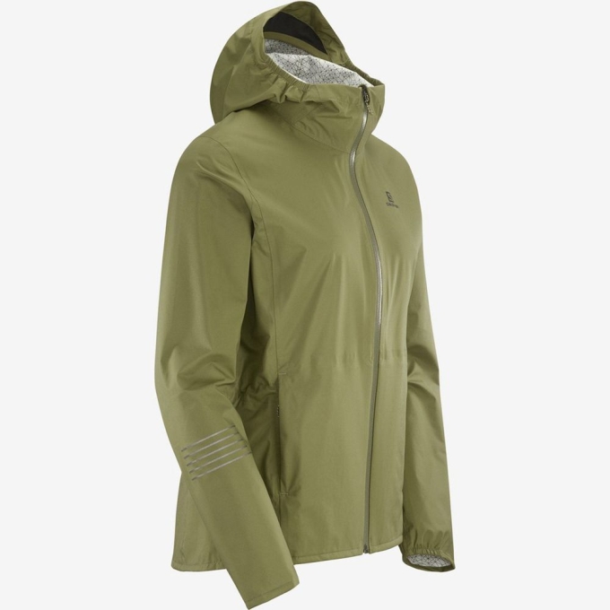 Olive Salomon LIGHTNING WATERPROOF Women's Jackets | AE-965UZQT