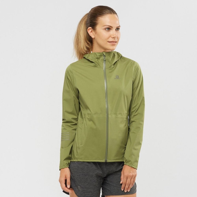 Olive Salomon LIGHTNING WATERPROOF Women\'s Jackets | AE-965UZQT