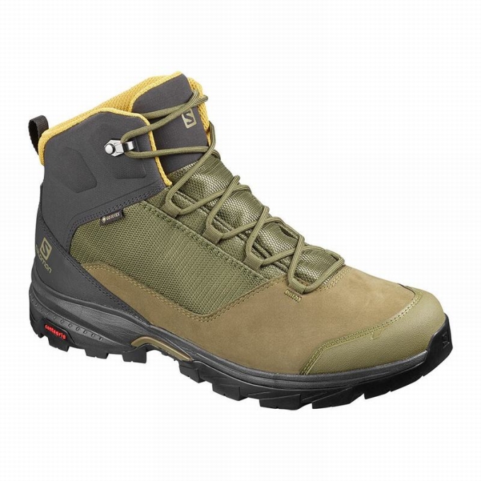 Olive Salomon OUTWARD GORE-TEX Men\'s Hiking Boots | AE-690GCPL