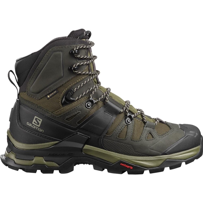 Olive Salomon QUEST 4 GORE-TEX Men's Hiking Boots | AE-462GQJU