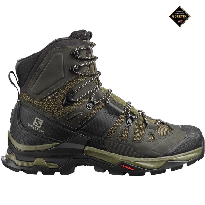 Olive Salomon QUEST 4 GORE-TEX Men\'s Hiking Boots | AE-462GQJU