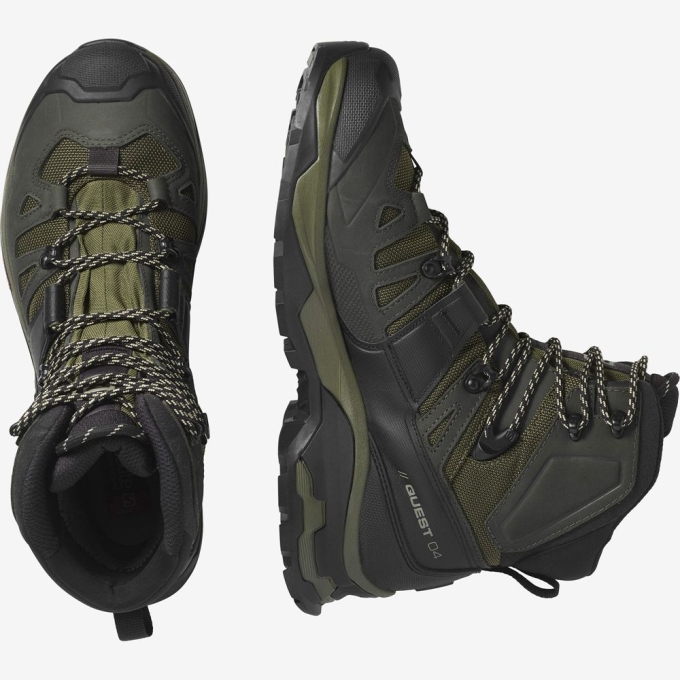 Olive Salomon QUEST 4 GORE-TEX Men's Hiking Boots | AE-916CLIS