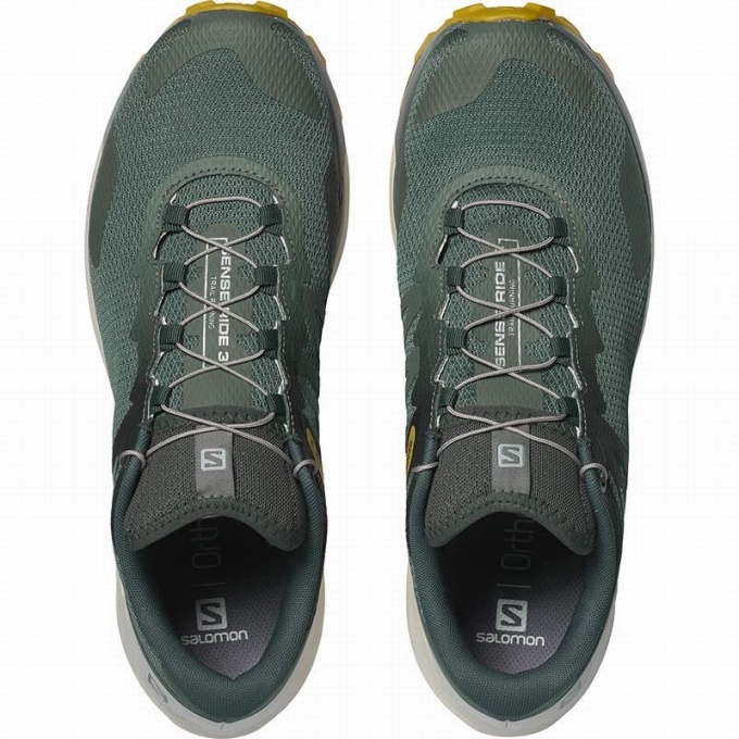 Olive Salomon SENSE RIDE 3 Men's Running Shoes | AE-601NALM