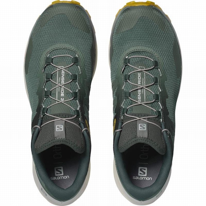 Olive Salomon SENSE RIDE 3 Men's Running Shoes | AE-601NALM