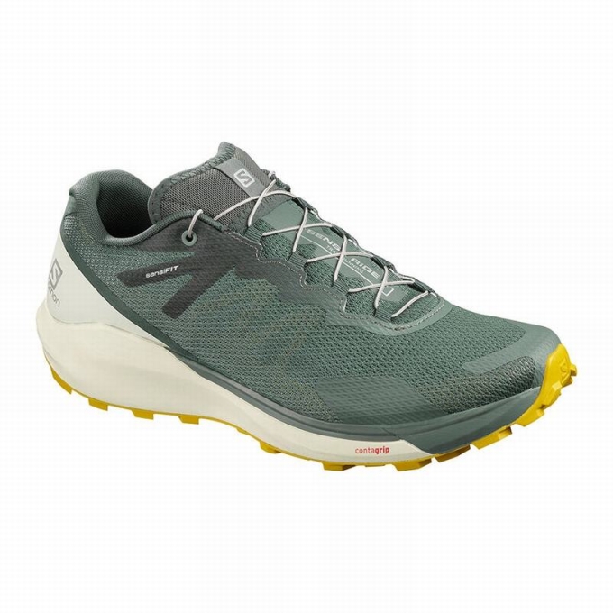 Olive Salomon SENSE RIDE 3 Men\'s Trail Running Shoes | AE-623KQUW