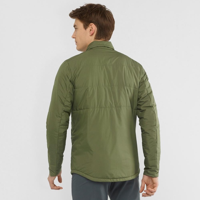 Olive Salomon SNOWSHELTER INSULATED SHIRT M Men's Midlayers | AE-397PHME