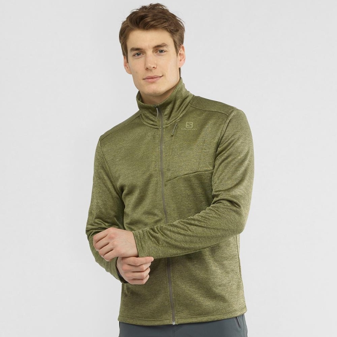 Olive Salomon TRANSITION FZ MID M Men's Midlayers | AE-193GJTA