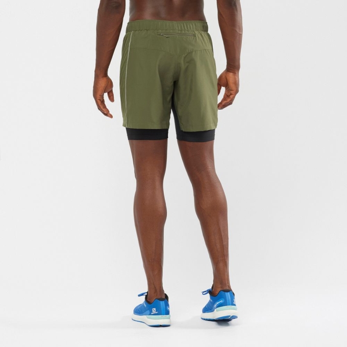 Olive Salomon XA TWINSKIN Men's Shorts | AE-705RVLM