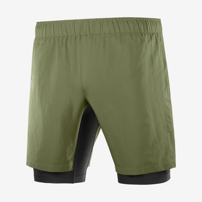 Olive Salomon XA TWINSKIN Men's Shorts | AE-705RVLM