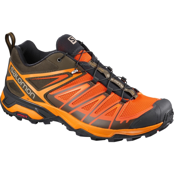 Orange / Black Salomon X ULTRA 3 Men\'s Hiking Shoes | AE-501UOKV