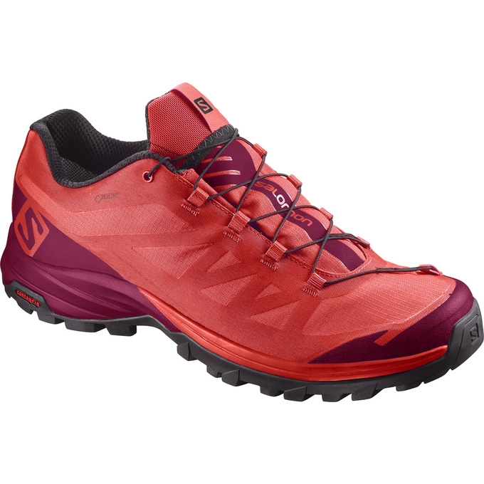 Orange / Burgundy Salomon OUTPATH GTX W Women\'s Hiking Shoes | AE-684MJBD