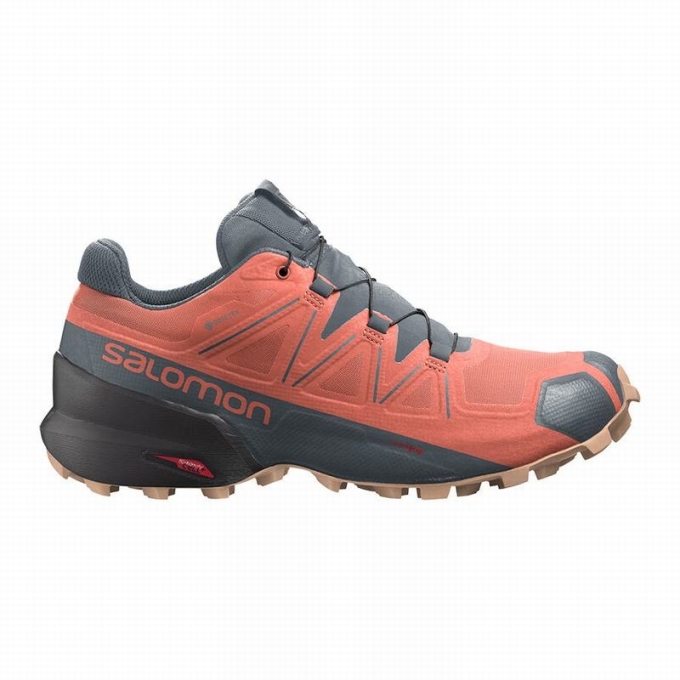 Orange / Grey Salomon SPEEDCROSS 5 GORE-TEX Women\'s Trail Running Shoes | AE-782GMDH