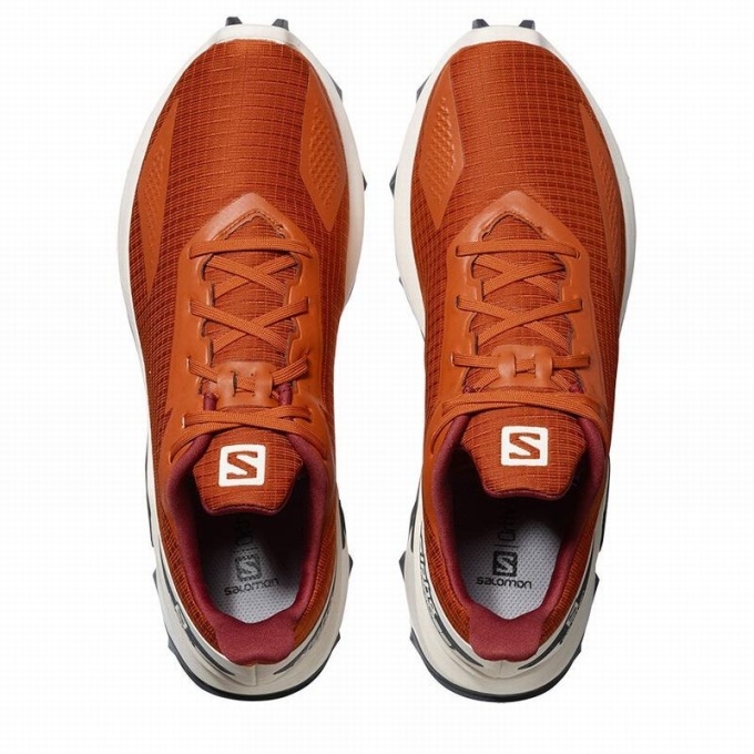 Orange Salomon ALPHACROSS BLAST Men's Trail Running Shoes | AE-860PMGI