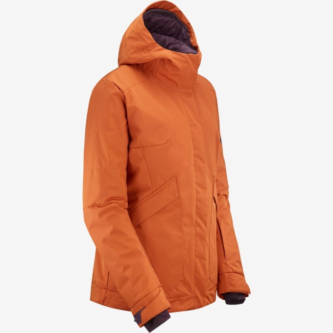 Orange Salomon SNOW REBEL Ski Women's Jackets | AE-852VDJU