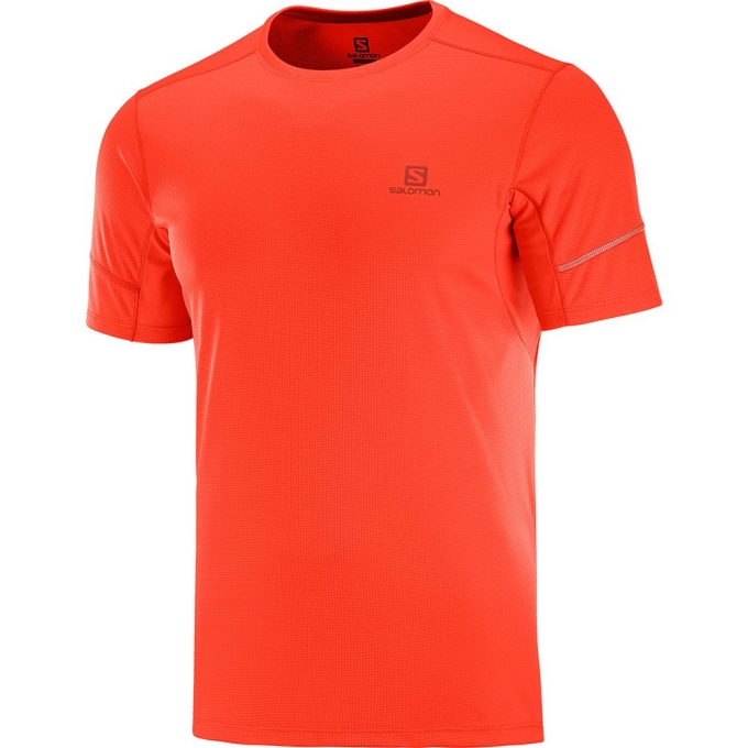 Orangered Salomon AGILE SS M Men\'s T Shirts | AE-981JTLD