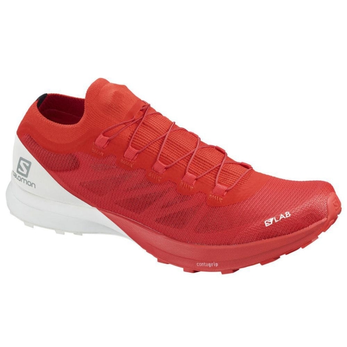 Orangered Salomon S/LAB SENSE 8 Men's Road Running Shoes | AE-190XAWF