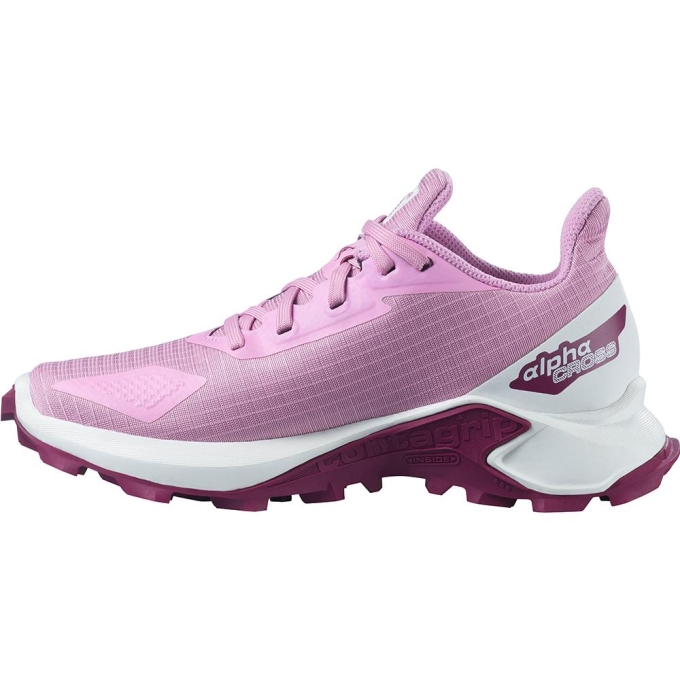 Orchid Salomon ALPHACROSS BLAST J Kids' Road Running Shoes | AE-579CNOQ