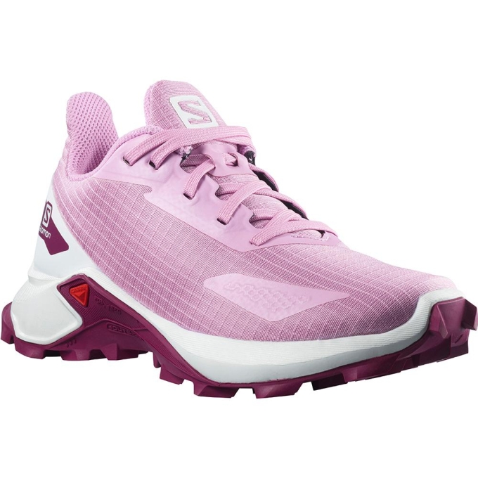 Orchid Salomon ALPHACROSS BLAST J Kids' Road Running Shoes | AE-579CNOQ