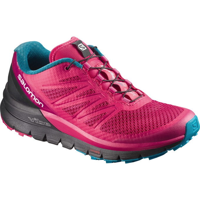 Pink Black Salomon SENSE PRO MAX W Women\'s Trail Running Shoes | AE-962DRQW