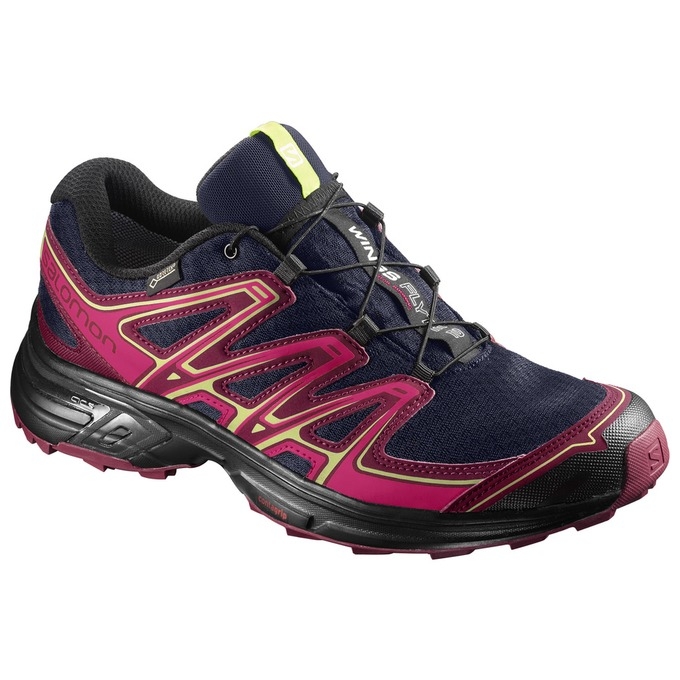 Pink / Navy Salomon WINGS FLYTE 2 GTX W Women\'s Trail Running Shoes | AE-538JMIS