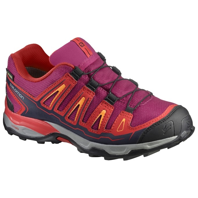 Purple / Orange Salomon X-ULTRA GTX J Kids\' Hiking Shoes | AE-124ZSPD