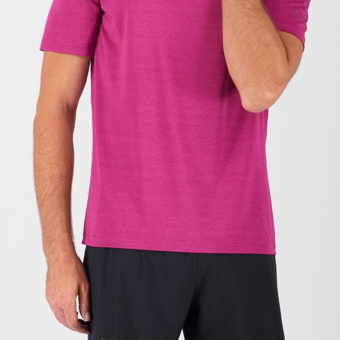 Purple Salomon OUTLINE New Trail Running Gear Men's T Shirts | AE-684ZNXF