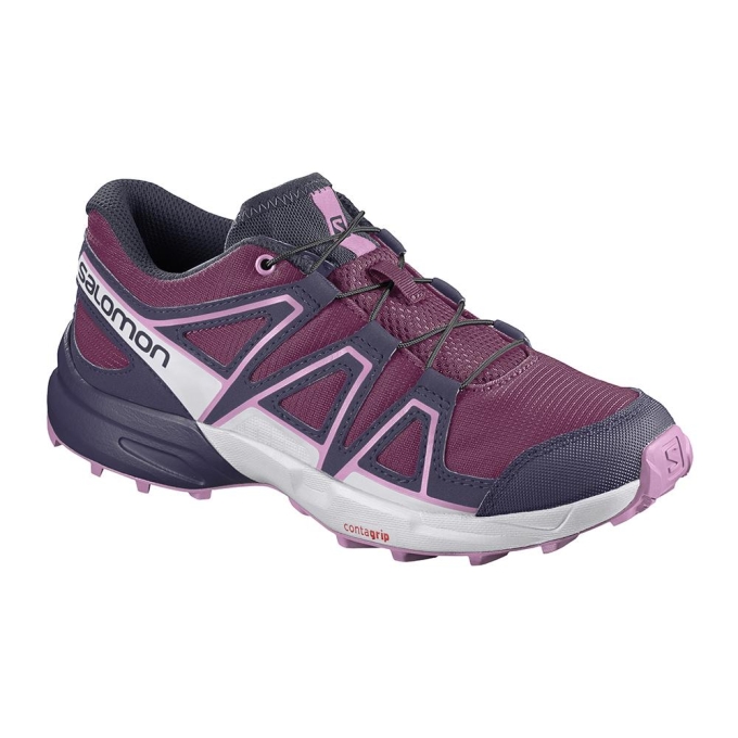 Purple Salomon SPEEDCROSS J Kids' Trail Running Shoes | AE-156MZXL